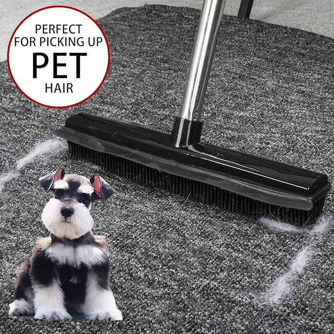 Rubber Broom and Dustpan Set, Pet Hair Removal Rubber Broom - Image 6