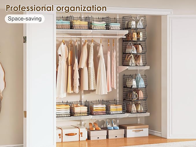 Deeper 4'' Design 5 Tier Foldable Hanging Closet Organizer and Storage，Wire - Image 8