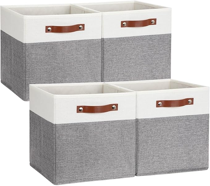 DULLEMELO Storage Cubes 12 inch, Collapsible Sturdy Cube Storage Bins by DULLEMELO
