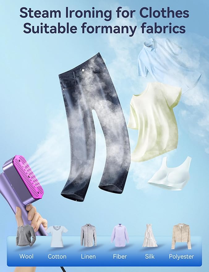 Steamer for Clothes, Sundu Portable 2-in-1 Steamer & Iron, 15s Heat-up - Image 2