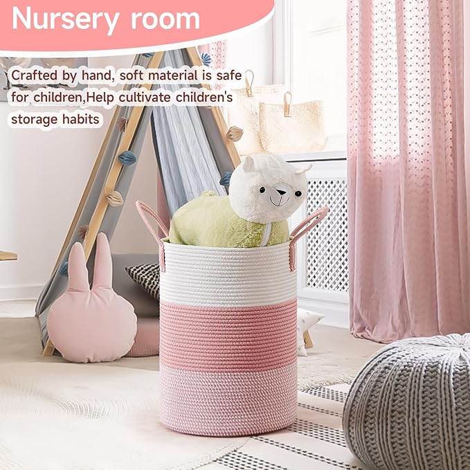 CLHMILY&Z 60L Laundry Basket Round Storage Rope Basket - Image 3