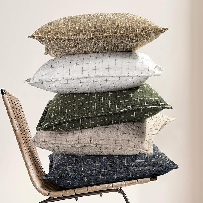 ZWJD Pillow Covers 22x22 Set of 2 Soft Polyester Textured Pillow Covers - Image 5