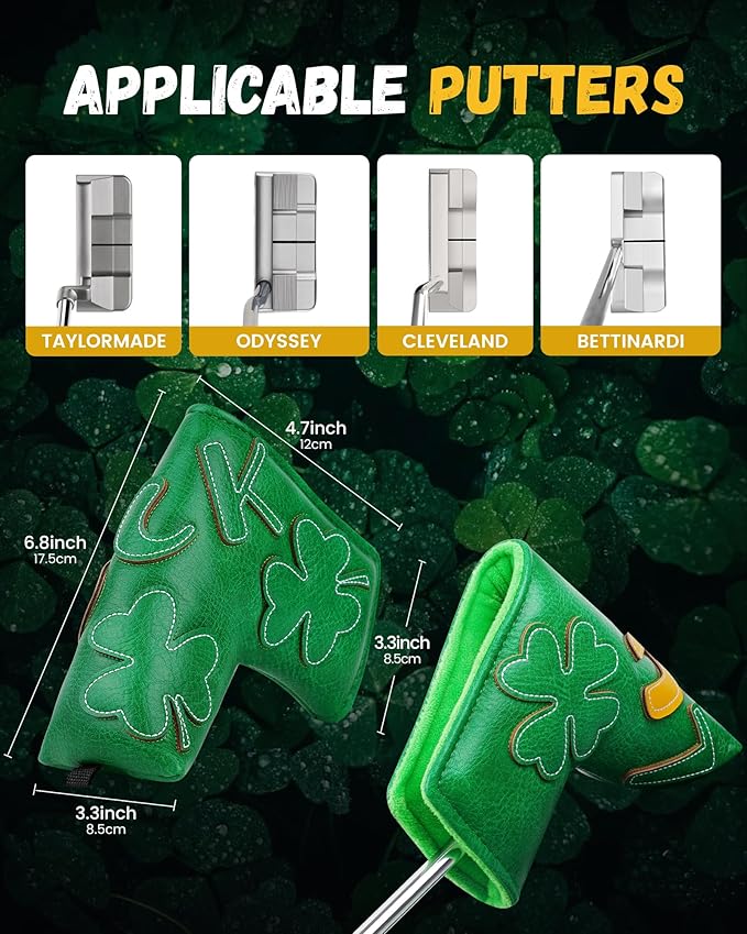 Golf Headcovers Golf Club Head Covers Four Leaf Clover Good Luck Charm - Image 6