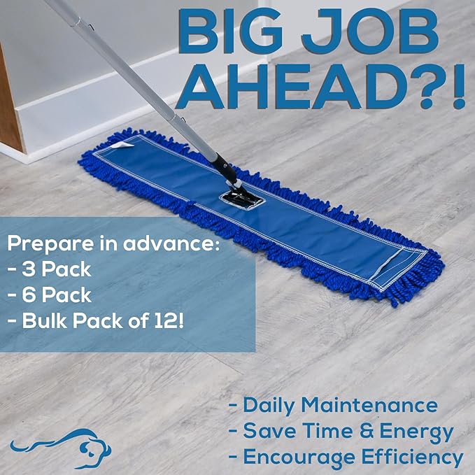 KLEEN HANDLER 3 Pack of 36 Inch Microfiber Dust Mop, Large Washable Commercial - Image 3