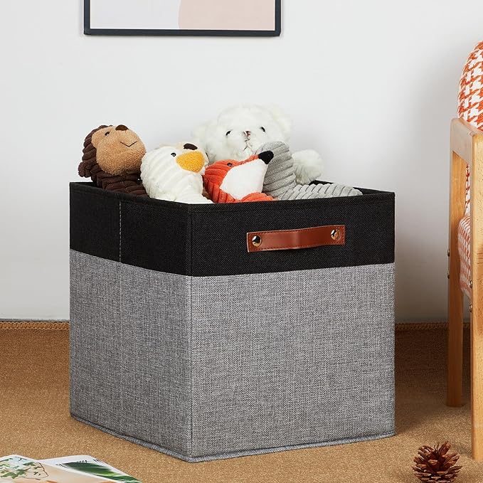 HNZIGE Storage Baskets for Organizing, Square Fabric Storage Cubes Bins 13 x 13 - Image 3