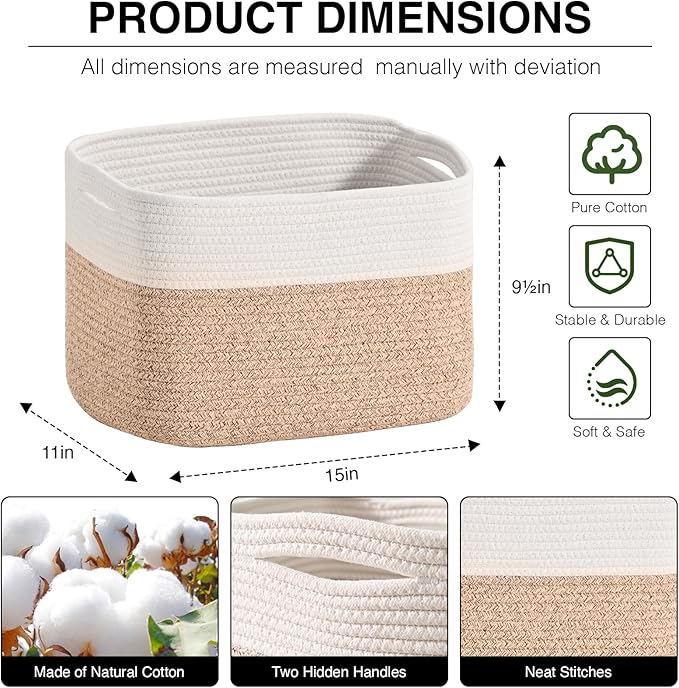 Woven Cotton Rope Storage Basket - Image 2