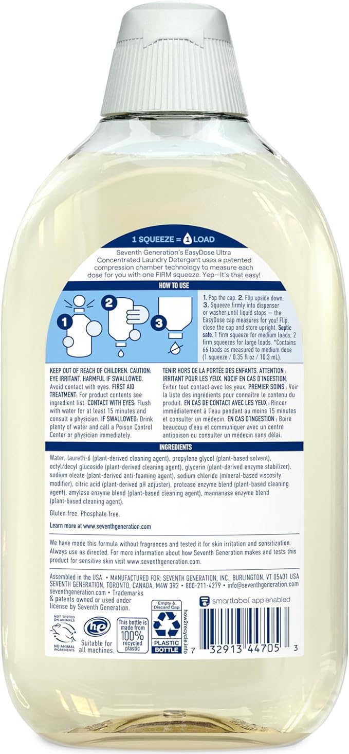 Seventh Generation Laundry Detergent, Ultra Concentrated EasyDose, Free & Clear - Image 2