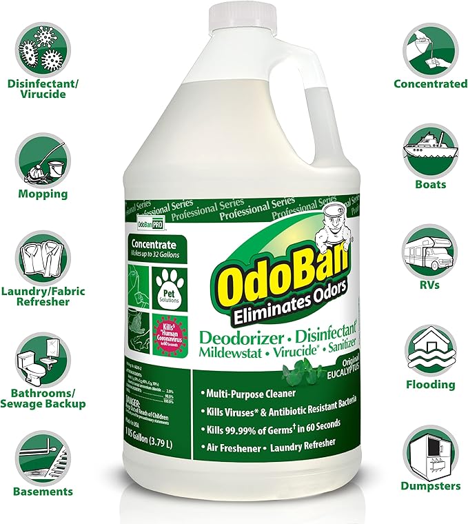 OdoBan Professional Disinfectant and Odor Eliminator Concentrate, 4 Gallons - Image 2