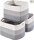 Storage Baskets for Organizing Shelves, Woven Cotton Rope Baskets for Storage by ICERZCZ