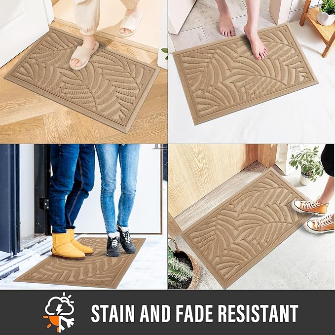 Front Door Mat, Absorbent Resist Dirt Welcome Door Mat Indoor Outdoor, - Image 5