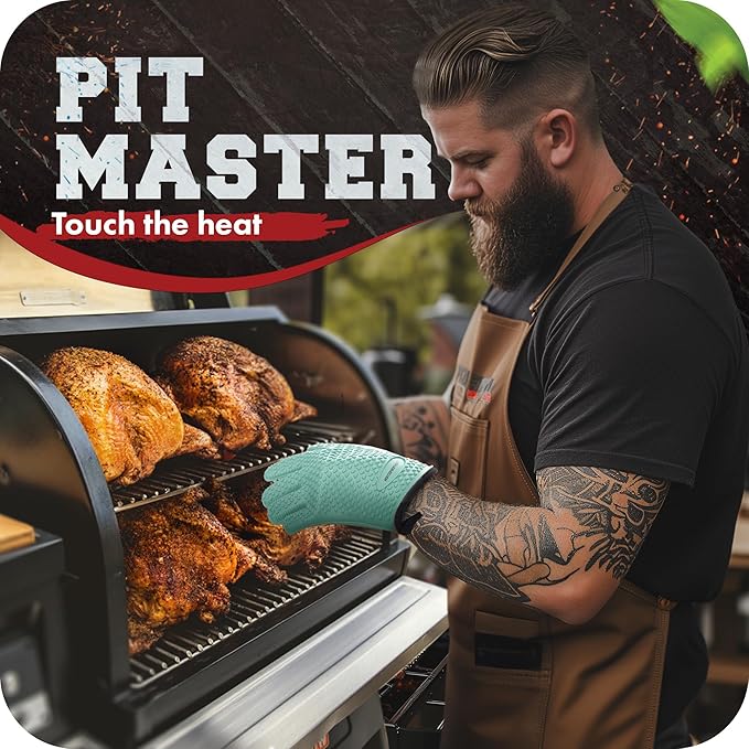 KITCHEN PERFECTION Silicone Smoker Oven Gloves -Extreme Heat Resistant BBQ - Image 3