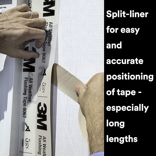3M All Weather Flashing Tape 8067, 3 in x 75 ft, 1 Roll, Adhesive Backed Split - Image 5