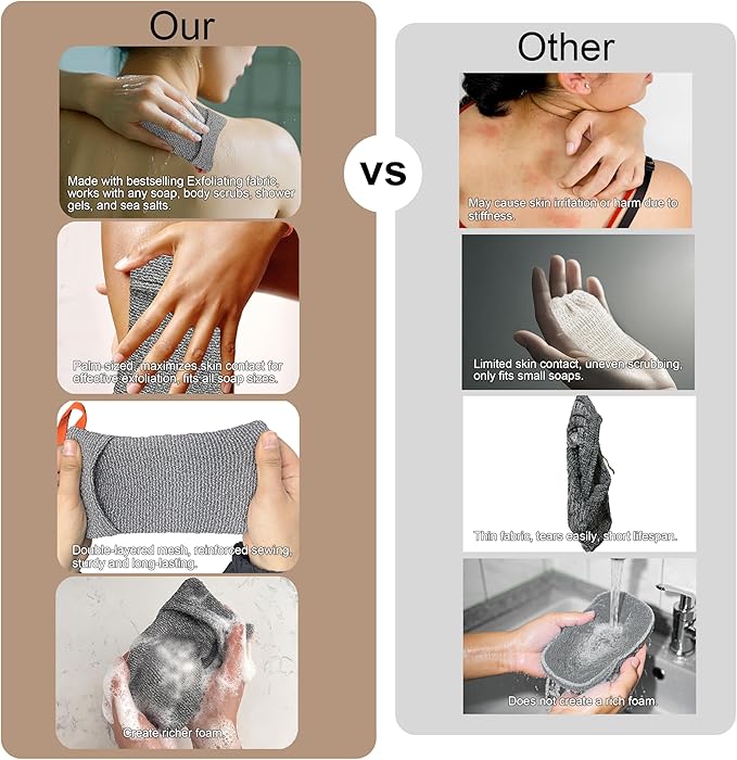 2 Pack Soap Bag Deep Roughness, Bar Soap Pouch Saver Pocket, Exfoliating Body - Image 6
