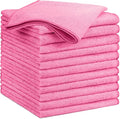 GLIMGLINT Pink Microfiber Cleaning Cloth, 12 Pack Cleaning Towels by Unknown