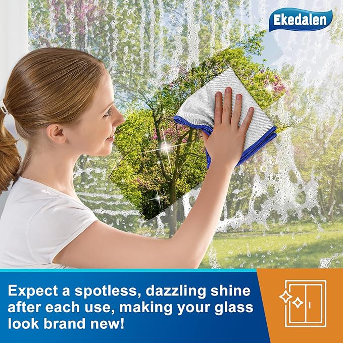 Microfiber Cleaning Cloth Polishing Glass Cleaner Absorbent Kitchen Towel Quick - Image 3