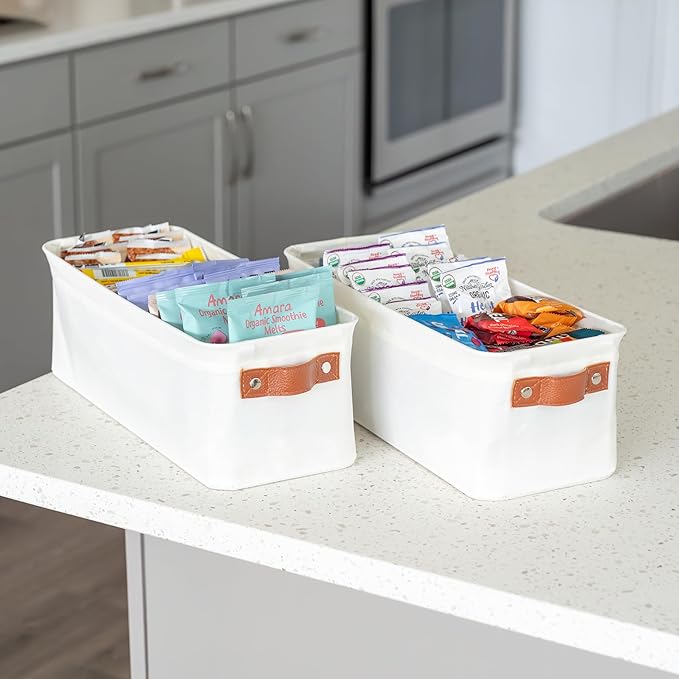 OrganiHaus Narrow Storage Bins 15x06in, Small Closet Bins - Image 4