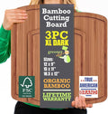 Bamboo Wooden Cutting Board Set of 3 by GreenerChef