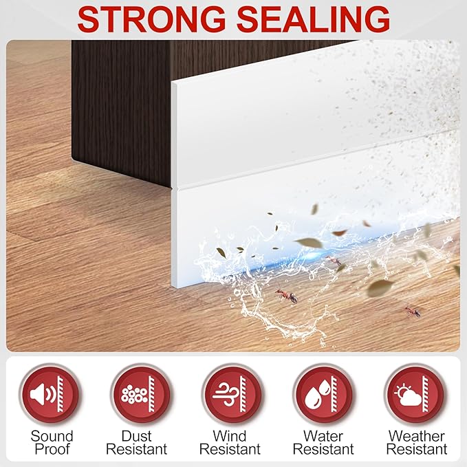 MYFAMIREA Door Weather Stripping 3IN x 20FT Door Draft Stopper Seal Tape - Image 3