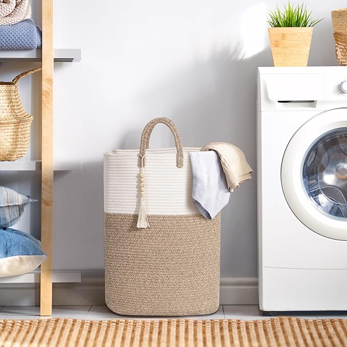 Woven Laundry Basket for Clothes, 100L Large Rectangle Laundry Hampers - Image 2