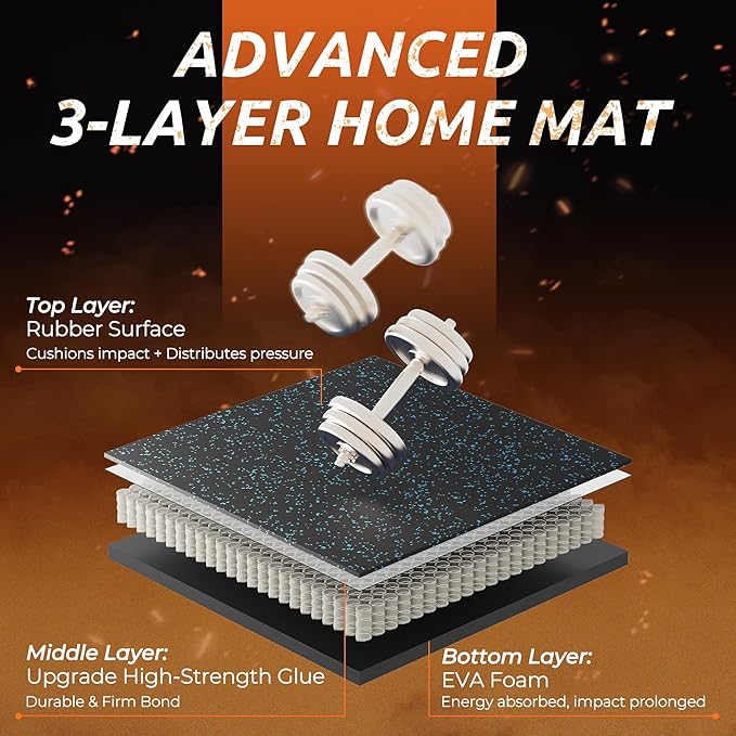 PRAISUN 0.6" Thicker Gym Mat, 24 Tiles 96 Sq Ft Workout Mats, Interlocking Foam - Image 6