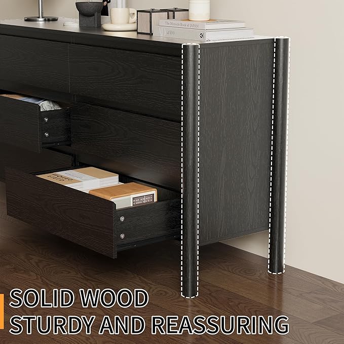 Dresser for Bedroom with 9 Drawers, Wooden TV Stand, Closet Clothes Organizer - Image 4