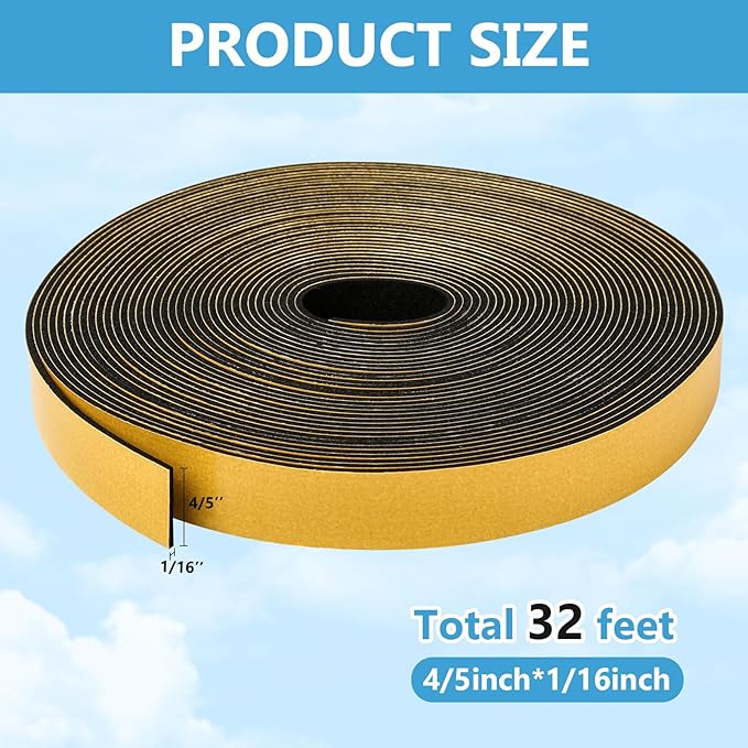 Black Weather Stripping Door Seal Strip, Strong Adhesive, Lightproof, Soundproof - Image 2