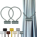 Hion Magnetic Curtain Tiebacks Gray Blue 2pcs, Curtain Tiebacks Buckles by Hion