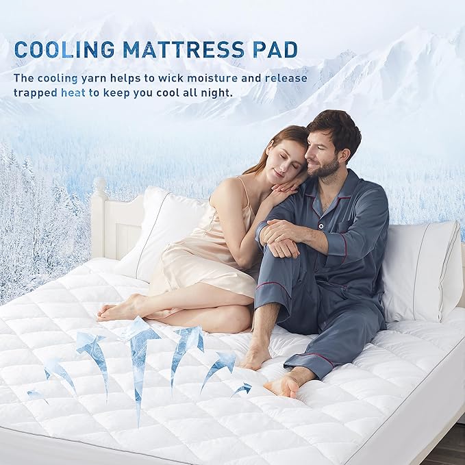 Sunflower Cooling Quilted Mattress Protector, Mattress Pad King Chill Soft - Image 3