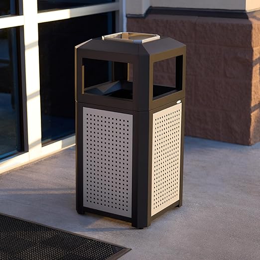 Safco Evos Steel Trash Can, 15 Gallons, Indoor and Outdoor Use, Heavy Duty - Image 5
