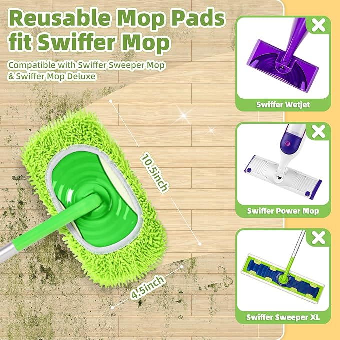 Reusable Microfiber Mop Pads Compatible - Image 2
