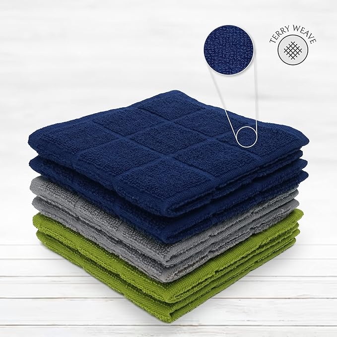100% Cotton Terry Dish Cloth & Dish Towel, 6 Pack, Super Soft and Absorbent - Image 3