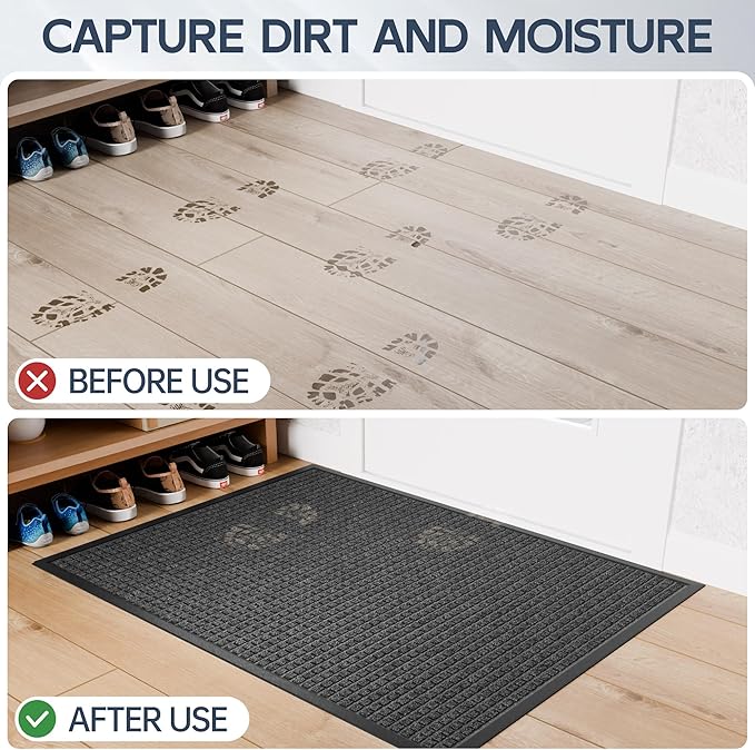 Amyracel Entrance Front Door Mat, Heavy Duty Rubber Backing Doormat - Image 3