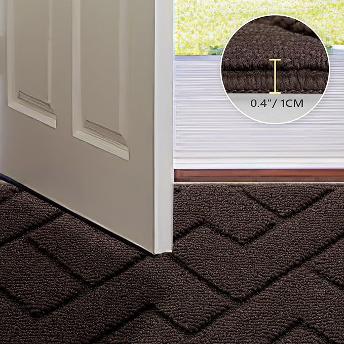 hicorfe Indoor Door Mat, Non Slip Door Mats, Absorbent Resist Dirt Entrance - Image 4