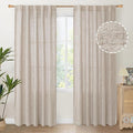 YoungsTex Natural Linen Curtains 84 Inch Length 2 Panels Rod Pocket Light by YoungsTex