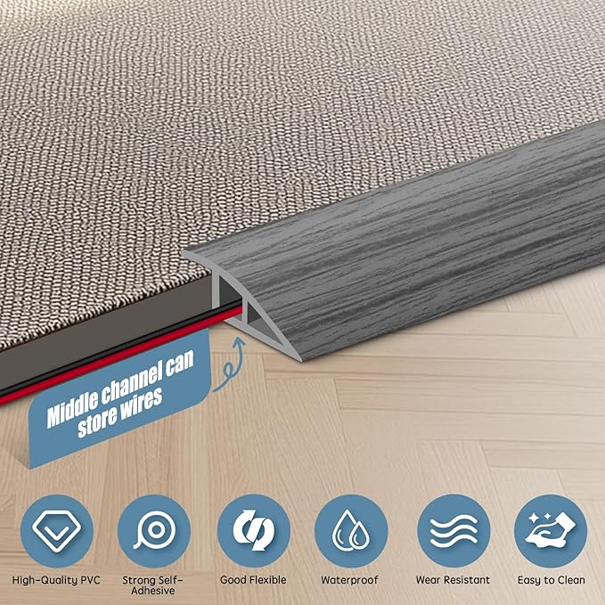 Floor Transition Strip Door Threshold 39" Floor Transition Reducer Trim on The - Image 3