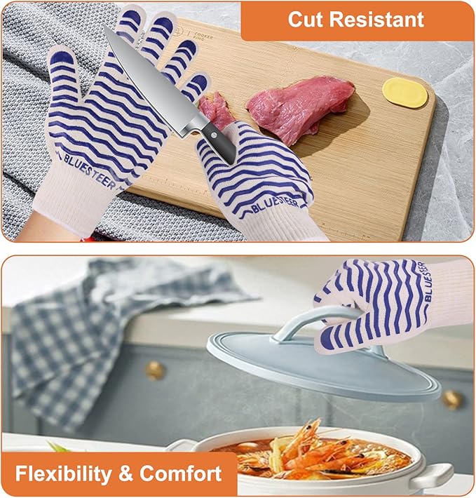 Oven Gloves 932°F Heat Resistant Oven Mitts - Image 5