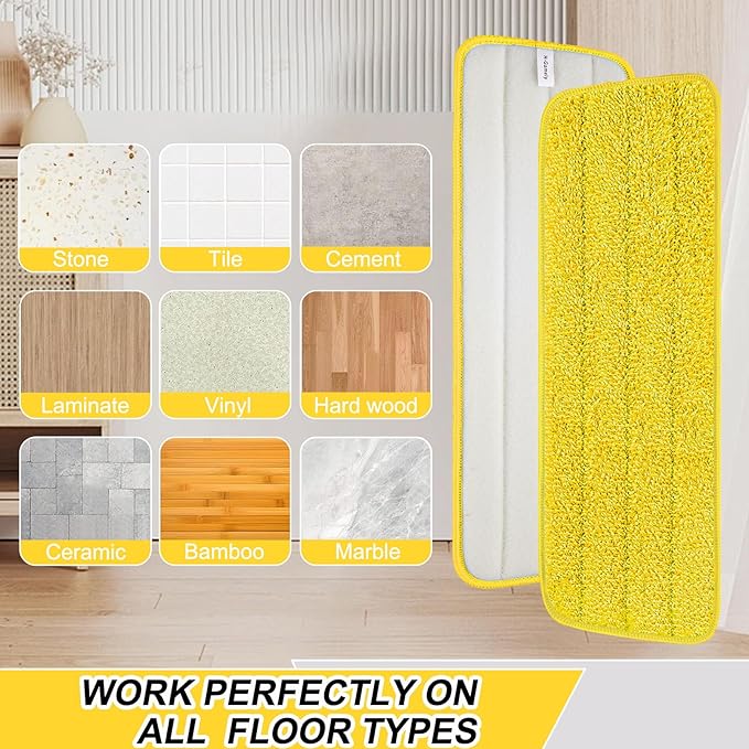 16.5 inch Reusable Mop Pads Microfiber Spray Mop Replacement Heads - Image 4