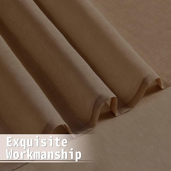Tollpiz Sheer Door Curtain Closet Linen Textured Curtains Sheer Doorway Light - Image 7