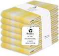 Kitchen Towels Set of 6 Yellow/White Checks 20x30 Inches 100% Cotton Highly by Gratico