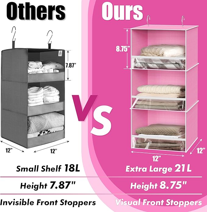Simple Houseware 3 Shelf Hanging Closet Organizer - Image 4