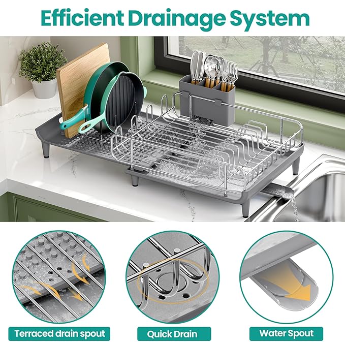 Expandable Dish Drying Rack, Foldable Dish Rack - Image 5