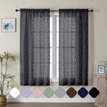 Aiyufeng Black Sheer Curtains 63 Inch Length 2 Panels Set, Solid Airy Light by Aiyufeng