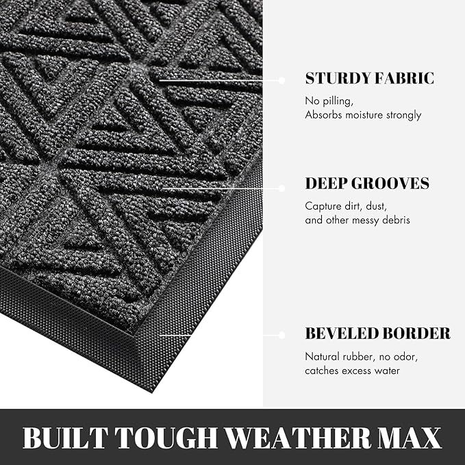 Yimobra Extra Large Door Mat 60x32, All-Weather Waterproof Non-Slip Welcome - Image 4