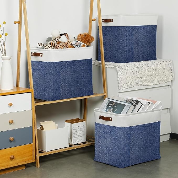 DULLEMELO Large Storage Basket 17"x12"x15", Fabric Organizer Bin - Image 3