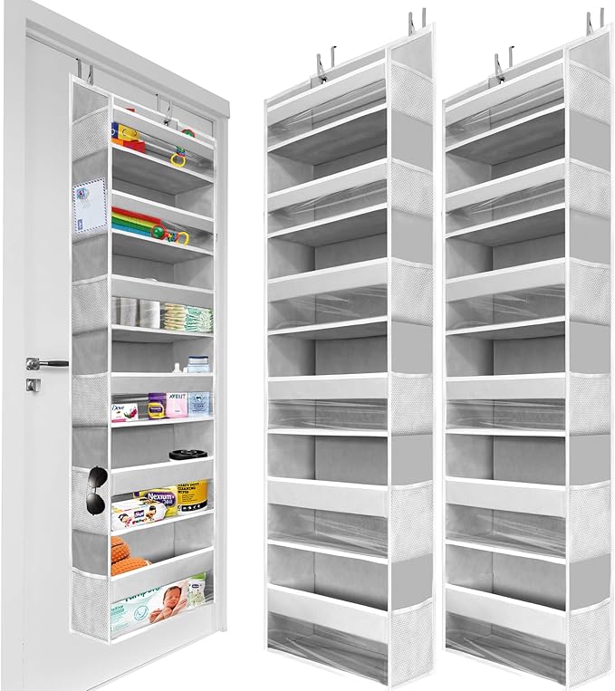 HOMELUX THEORY 2 PC Heavy Duty Over the Door Organizer 55x14x6.7, 6 Large Front by HomeluxTheory