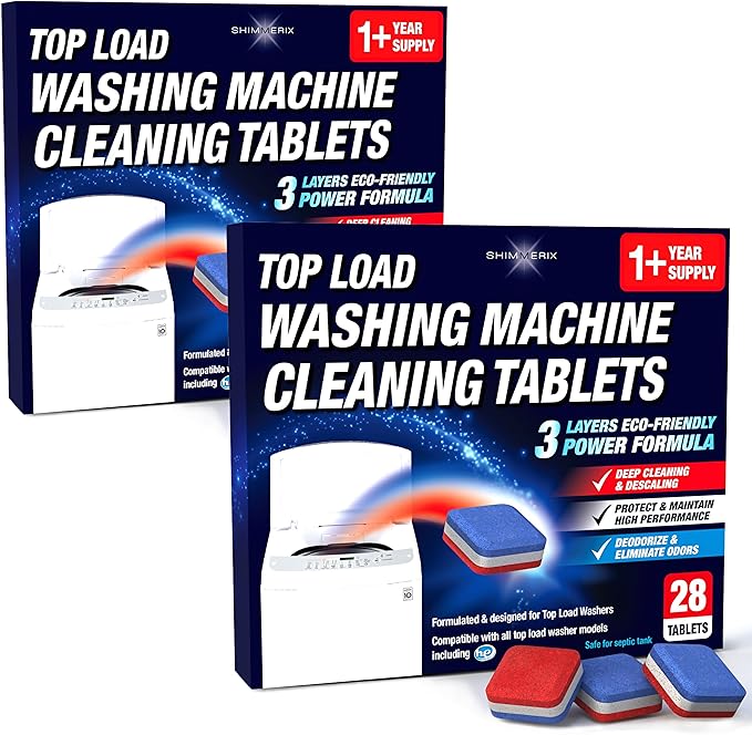Washing Machine Cleaner Tablets 56 Pack by SHIMMERIX