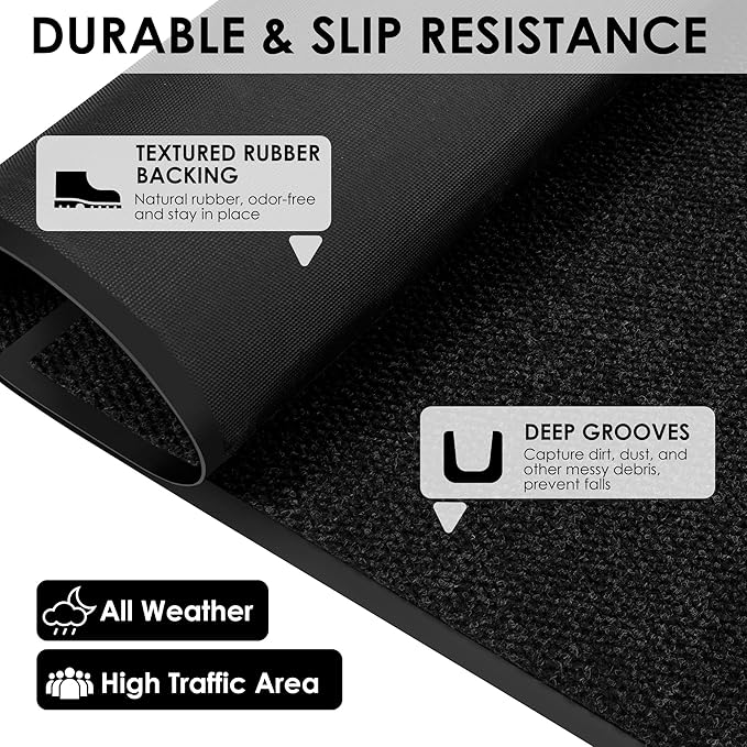 2′ x 5′ Front Door Mat Indoor Outdoor Entrance, Commercial Floor Mat Heavy Duty - Image 7