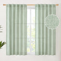 YoungsTex Sage Green Linen Semi Sheer Curtains 45 Inch Length by YoungsTex