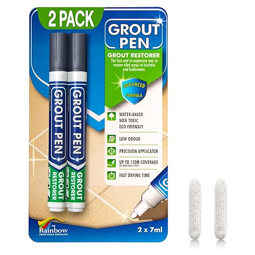 Grout Pen Dark Grey Tile Paint Marker: Waterproof Grout Paint, Tile Grout by RainbowChalkMarkers