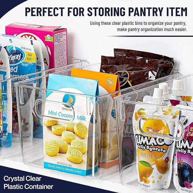 Clear Plastic Storage Bins, Pantry Organizers and Storage Containers Fridge - Image 5